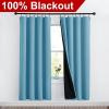 imageNICETOWN Full Shade Curtain Panels Pair of Energy Smart Rod Pocket Blackout Drapes for Guest Room Window Thermal Insulated Guest Room Lined Window DressingSilver Grey 52 x 72 inchTeal Blue