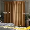 imageNICETOWN Full Shade Curtain Panels Pair of Energy Smart Rod Pocket Blackout Drapes for Guest Room Window Thermal Insulated Guest Room Lined Window DressingSilver Grey 52 x 72 inchGold Brown