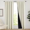 imageNICETOWN Full Shade Curtain Panels Pair of Energy Smart Rod Pocket Blackout Drapes for Guest Room Window Thermal Insulated Guest Room Lined Window DressingSilver Grey 52 x 72 inchBeige