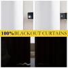 imageNICETOWN 100 Absolutely Blackout Linen Curtains with Thermal Insulated White Liner White 52 inches Wide 48 inches Length Energy Saving Curtains for Cupboard 2 Panels Set Vertical Blinds