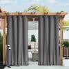 imageNICETOWN 2 Panels Weighted Blackout Cabana Curtains Outdoor Patio W52 x L84 Windproof Top amp Bottom Grommet amp Back Tab Thermal Heavyweight Drapes Keep Privacy for YardPorch Biscotti BeigeGrey