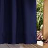 imageNICETOWN 2 Panels Weighted Blackout Cabana Curtains Outdoor Patio W52 x L84 Windproof Top amp Bottom Grommet amp Back Tab Thermal Heavyweight Drapes Keep Privacy for YardPorch Biscotti BeigeDark Blue
