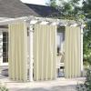 imageNICETOWN 2 Panels Weighted Blackout Cabana Curtains Outdoor Patio W52 x L84 Windproof Top amp Bottom Grommet amp Back Tab Thermal Heavyweight Drapes Keep Privacy for YardPorch Biscotti BeigeLight Beige