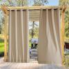 imageNICETOWN 2 Panels Weighted Blackout Cabana Curtains Outdoor Patio W52 x L84 Windproof Top amp Bottom Grommet amp Back Tab Thermal Heavyweight Drapes Keep Privacy for YardPorch Biscotti BeigeTaupe