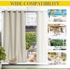 imageNICETOWN 2 Panels Weighted Blackout Cabana Curtains Outdoor Patio W52 x L84 Windproof Top amp Bottom Grommet amp Back Tab Thermal Heavyweight Drapes Keep Privacy for YardPorch Biscotti BeigeLight Beige
