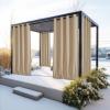 imageNICETOWN 2 Panels Weighted Blackout Cabana Curtains Outdoor Patio W52 x L84 Windproof Top amp Bottom Grommet amp Back Tab Thermal Heavyweight Drapes Keep Privacy for YardPorch Biscotti BeigeTaupe