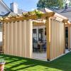 imageNICETOWN 2 Panels Weighted Blackout Cabana Curtains Outdoor Patio W52 x L84 Windproof Top amp Bottom Grommet amp Back Tab Thermal Heavyweight Drapes Keep Privacy for YardPorch Biscotti BeigeBiscotti Beige