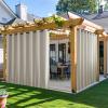imageNICETOWN 2 Panels Weighted Blackout Cabana Curtains Outdoor Patio W52 x L84 Windproof Top amp Bottom Grommet amp Back Tab Thermal Heavyweight Drapes Keep Privacy for YardPorch Biscotti BeigeNatural