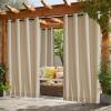 imageNICETOWN 2 Panels Weighted Blackout Cabana Curtains Outdoor Patio W52 x L84 Windproof Top amp Bottom Grommet amp Back Tab Thermal Heavyweight Drapes Keep Privacy for YardPorch Biscotti BeigeTaupe
