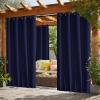 imageNICETOWN 2 Panels Weighted Blackout Cabana Curtains Outdoor Patio W52 x L84 Windproof Top amp Bottom Grommet amp Back Tab Thermal Heavyweight Drapes Keep Privacy for YardPorch Biscotti BeigeDark Blue
