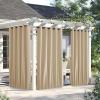 imageNICETOWN 2 Panels Weighted Blackout Cabana Curtains Outdoor Patio W52 x L84 Windproof Top amp Bottom Grommet amp Back Tab Thermal Heavyweight Drapes Keep Privacy for YardPorch Biscotti BeigeBiscotti Beige