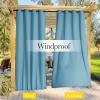imageNICETOWN 2 Panels Weighted Blackout Cabana Curtains Outdoor Patio W52 x L84 Windproof Top amp Bottom Grommet amp Back Tab Thermal Heavyweight Drapes Keep Privacy for YardPorch Biscotti BeigeTeal Blue