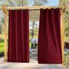 imageNICETOWN 2 Panels Weighted Blackout Cabana Curtains Outdoor Patio W52 x L84 Windproof Top amp Bottom Grommet amp Back Tab Thermal Heavyweight Drapes Keep Privacy for YardPorch Biscotti BeigeRed