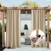 imageNICETOWN 2 Panels Weighted Blackout Cabana Curtains Outdoor Patio W52 x L84 Windproof Top amp Bottom Grommet amp Back Tab Thermal Heavyweight Drapes Keep Privacy for YardPorch Biscotti BeigeBiscotti Beige