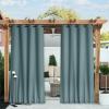 imageNICETOWN 2 Panels Weighted Blackout Cabana Curtains Outdoor Patio W52 x L84 Windproof Top amp Bottom Grommet amp Back Tab Thermal Heavyweight Drapes Keep Privacy for YardPorch Biscotti BeigeGreyish Blue
