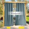 imageNICETOWN 2 Panels Weighted Blackout Cabana Curtains Outdoor Patio W52 x L84 Windproof Top amp Bottom Grommet amp Back Tab Thermal Heavyweight Drapes Keep Privacy for YardPorch Biscotti BeigeGreyish Blue