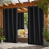 imageNICETOWN 2 Panels Weighted Blackout Cabana Curtains Outdoor Patio W52 x L84 Windproof Top amp Bottom Grommet amp Back Tab Thermal Heavyweight Drapes Keep Privacy for YardPorch Biscotti BeigeBlack