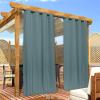 imageNICETOWN 2 Panels Weighted Blackout Cabana Curtains Outdoor Patio W52 x L84 Windproof Top amp Bottom Grommet amp Back Tab Thermal Heavyweight Drapes Keep Privacy for YardPorch Biscotti BeigeGreyish Blue