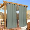 imageNICETOWN 2 Panels Weighted Blackout Cabana Curtains Outdoor Patio W52 x L84 Windproof Top amp Bottom Grommet amp Back Tab Thermal Heavyweight Drapes Keep Privacy for YardPorch Biscotti BeigeSage Green