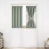 imageNICETOWN Door Curtain Panel Grey French Door Curtains Blackout Thermal Insulated Curtain Sidelight Privacy for WindowLiving RoomDoorwaysClassroom 25W by 72L inches 1 PanelGreyish Green