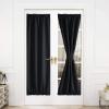 imageNICETOWN Door Curtain Panel Grey French Door Curtains Blackout Thermal Insulated Curtain Sidelight Privacy for WindowLiving RoomDoorwaysClassroom 25W by 72L inches 1 PanelBlack