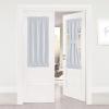 imageNICETOWN Door Curtain Panel Grey French Door Curtains Blackout Thermal Insulated Curtain Sidelight Privacy for WindowLiving RoomDoorwaysClassroom 25W by 72L inches 1 PanelGreyish White