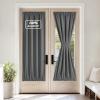 imageNICETOWN Door Curtain Panel Grey French Door Curtains Blackout Thermal Insulated Curtain Sidelight Privacy for WindowLiving RoomDoorwaysClassroom 25W by 72L inches 1 Panel100 Blackout  Grey