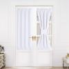 imageNICETOWN Door Curtain Panel Grey French Door Curtains Blackout Thermal Insulated Curtain Sidelight Privacy for WindowLiving RoomDoorwaysClassroom 25W by 72L inches 1 PanelPure White