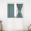 imageNICETOWN Door Curtain Panel Grey French Door Curtains Blackout Thermal Insulated Curtain Sidelight Privacy for WindowLiving RoomDoorwaysClassroom 25W by 72L inches 1 PanelGreyish Blue