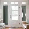 imageNICETOWN Door Curtain Panel Grey French Door Curtains Blackout Thermal Insulated Curtain Sidelight Privacy for WindowLiving RoomDoorwaysClassroom 25W by 72L inches 1 PanelDark Mallard