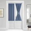 imageNICETOWN Door Curtain Panel Grey French Door Curtains Blackout Thermal Insulated Curtain Sidelight Privacy for WindowLiving RoomDoorwaysClassroom 25W by 72L inches 1 PanelStone Blue