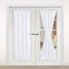 imageNICETOWN Door Curtain Panel Grey French Door Curtains Blackout Thermal Insulated Curtain Sidelight Privacy for WindowLiving RoomDoorwaysClassroom 25W by 72L inches 1 PanelPure White