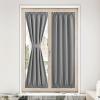 imageNICETOWN Door Curtain Panel Grey French Door Curtains Blackout Thermal Insulated Curtain Sidelight Privacy for WindowLiving RoomDoorwaysClassroom 25W by 72L inches 1 PanelSilver Grey