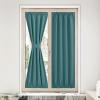 imageNICETOWN Door Curtain Panel Grey French Door Curtains Blackout Thermal Insulated Curtain Sidelight Privacy for WindowLiving RoomDoorwaysClassroom 25W by 72L inches 1 PanelSea Teal