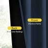 imageNICETOWN Door Curtain Panel Grey French Door Curtains Blackout Thermal Insulated Curtain Sidelight Privacy for WindowLiving RoomDoorwaysClassroom 25W by 72L inches 1 Panel100 Blackout  Navy Blue
