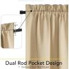 imageNICETOWN Door Curtain Panel Grey French Door Curtains Blackout Thermal Insulated Curtain Sidelight Privacy for WindowLiving RoomDoorwaysClassroom 25W by 72L inches 1 Panel100 Blackout  Biscotti Beige