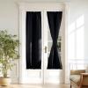 imageNICETOWN Door Curtain Panel Grey French Door Curtains Blackout Thermal Insulated Curtain Sidelight Privacy for WindowLiving RoomDoorwaysClassroom 25W by 72L inches 1 PanelBlack