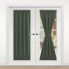 imageNICETOWN Door Curtain Panel Grey French Door Curtains Blackout Thermal Insulated Curtain Sidelight Privacy for WindowLiving RoomDoorwaysClassroom 25W by 72L inches 1 PanelDark Mallard