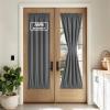 imageNICETOWN Door Curtain Panel Grey French Door Curtains Blackout Thermal Insulated Curtain Sidelight Privacy for WindowLiving RoomDoorwaysClassroom 25W by 72L inches 1 Panel100 Blackout  Grey