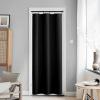 imageNICETOWN Door Curtain Panel Grey French Door Curtains Blackout Thermal Insulated Curtain Sidelight Privacy for WindowLiving RoomDoorwaysClassroom 25W by 72L inches 1 PanelBlack