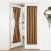 imageNICETOWN Door Curtain Panel Grey French Door Curtains Blackout Thermal Insulated Curtain Sidelight Privacy for WindowLiving RoomDoorwaysClassroom 25W by 72L inches 1 PanelGold Brown