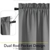 imageNICETOWN Door Curtain Panel Grey French Door Curtains Blackout Thermal Insulated Curtain Sidelight Privacy for WindowLiving RoomDoorwaysClassroom 25W by 72L inches 1 Panel100 Blackout  Grey