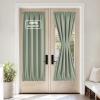 imageNICETOWN Door Curtain Panel Grey French Door Curtains Blackout Thermal Insulated Curtain Sidelight Privacy for WindowLiving RoomDoorwaysClassroom 25W by 72L inches 1 Panel100 Blackout  Sage Green