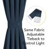 imageNICETOWN Door Curtain Panel Grey French Door Curtains Blackout Thermal Insulated Curtain Sidelight Privacy for WindowLiving RoomDoorwaysClassroom 25W by 72L inches 1 Panel100 Blackout  Navy Blue