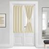 imageNICETOWN Door Curtain Panel Grey French Door Curtains Blackout Thermal Insulated Curtain Sidelight Privacy for WindowLiving RoomDoorwaysClassroom 25W by 72L inches 1 PanelLight Beige