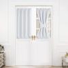 imageNICETOWN Door Curtain Panel Grey French Door Curtains Blackout Thermal Insulated Curtain Sidelight Privacy for WindowLiving RoomDoorwaysClassroom 25W by 72L inches 1 PanelGreyish White