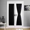 imageNICETOWN Door Curtain Panel Grey French Door Curtains Blackout Thermal Insulated Curtain Sidelight Privacy for WindowLiving RoomDoorwaysClassroom 25W by 72L inches 1 PanelBlack