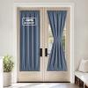 imageNICETOWN Door Curtain Panel Grey French Door Curtains Blackout Thermal Insulated Curtain Sidelight Privacy for WindowLiving RoomDoorwaysClassroom 25W by 72L inches 1 Panel100 Blackout  Stone Blue