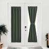 imageNICETOWN Door Curtain Panel Grey French Door Curtains Blackout Thermal Insulated Curtain Sidelight Privacy for WindowLiving RoomDoorwaysClassroom 25W by 72L inches 1 PanelDark Mallard