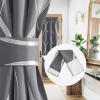 imageNICETOWN Door Curtain Panel Grey French Door Curtains Blackout Thermal Insulated Curtain Sidelight Privacy for WindowLiving RoomDoorwaysClassroom 25W by 72L inches 1 PanelFoil Gray